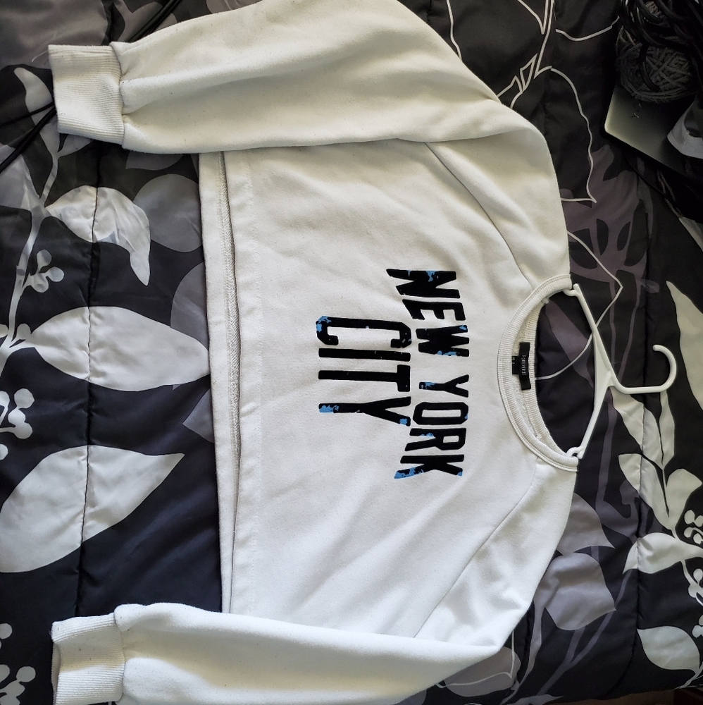 White sweater crop top